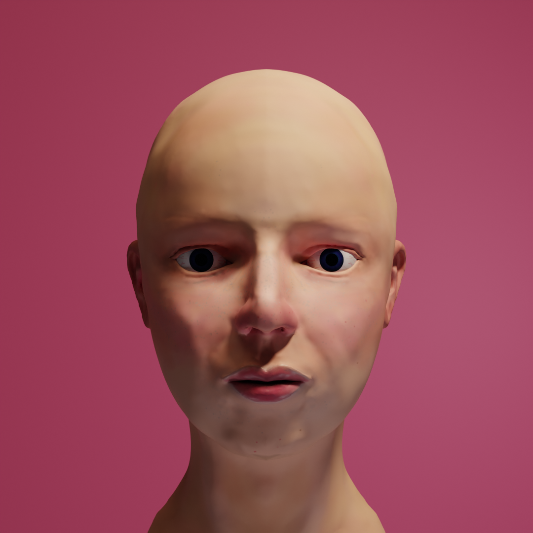 Modelliertes Gesicht mit Farbe