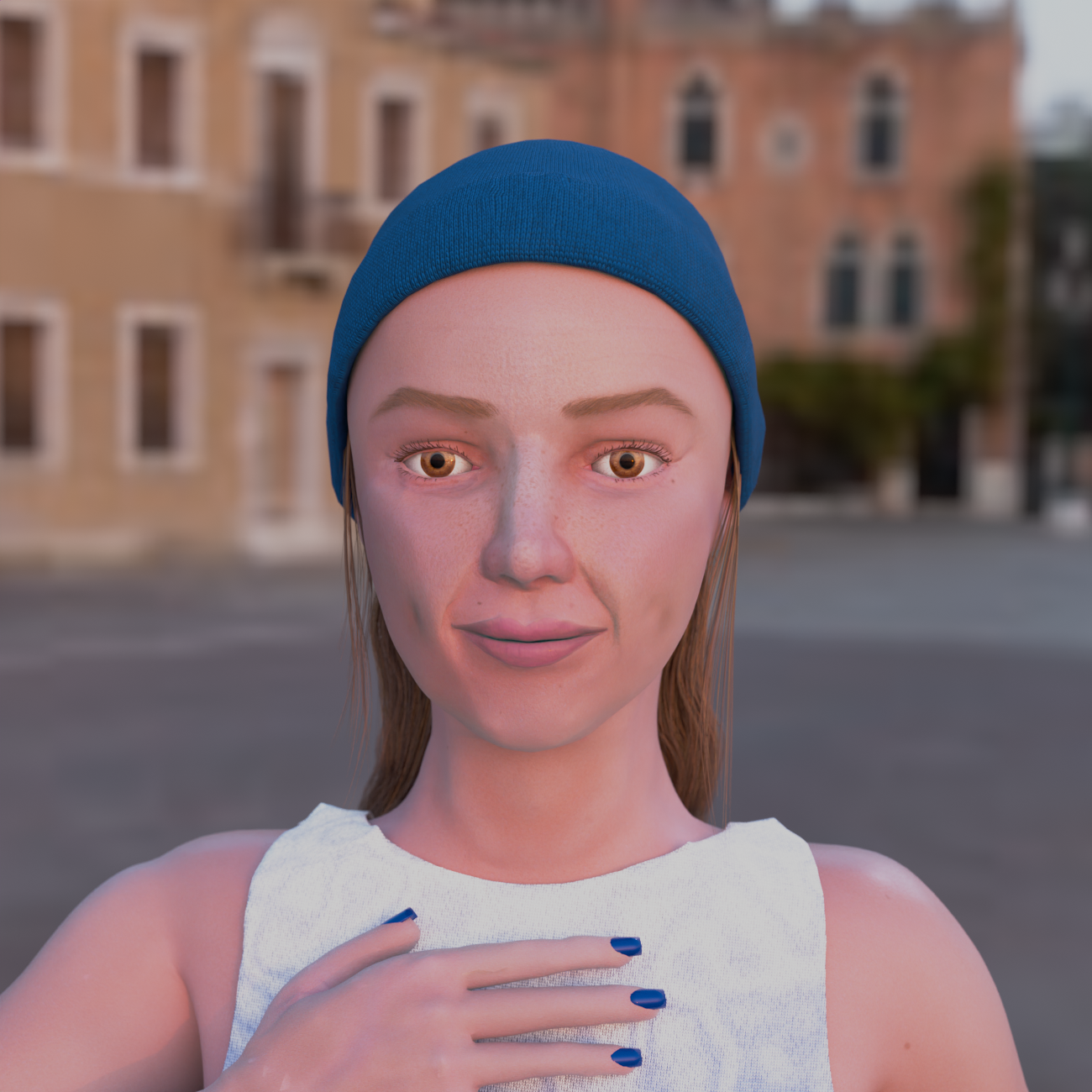 Gesicht einer Frau in Blender