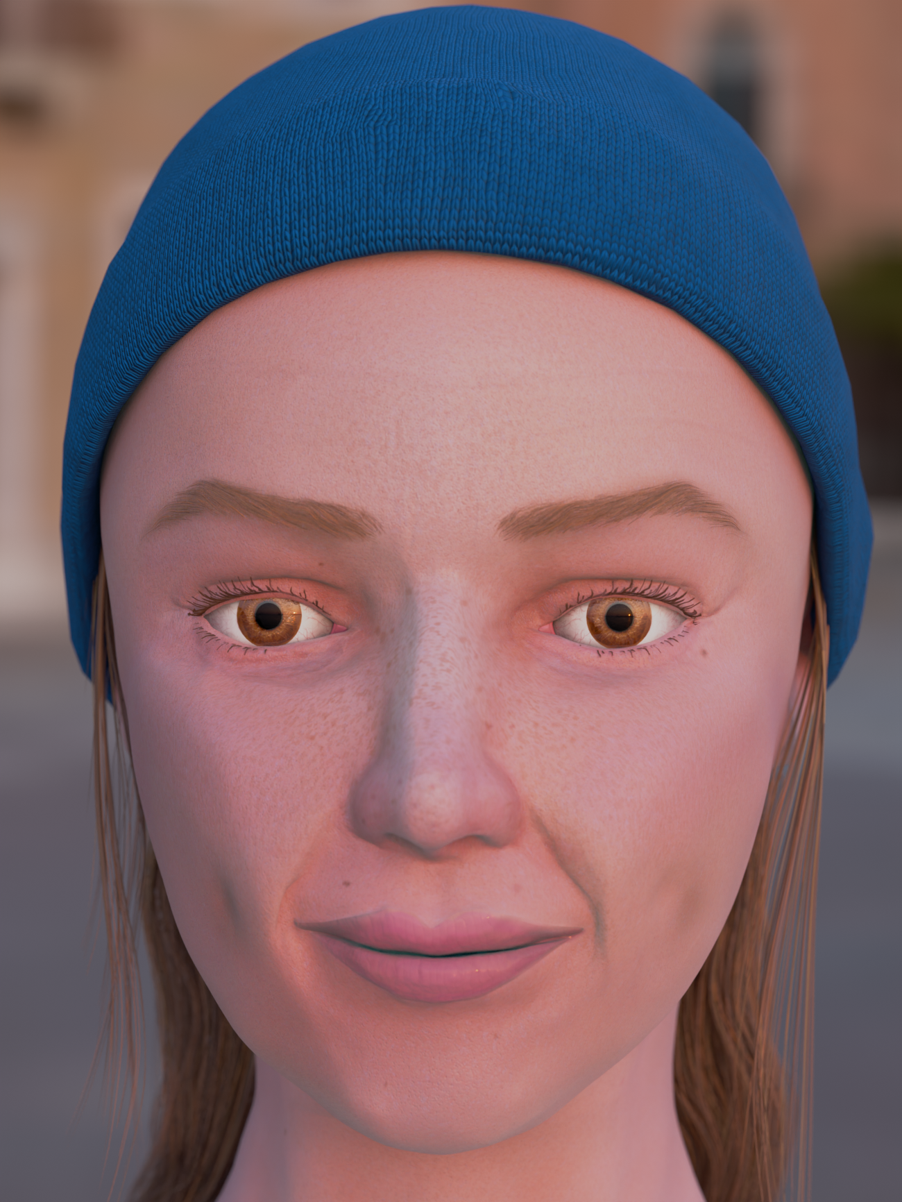 Nahaufnahme eines Gesichts in Blender