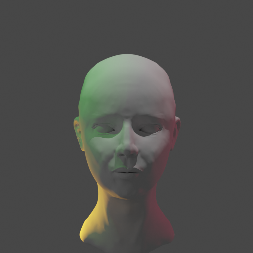 Modelliertes Gesicht